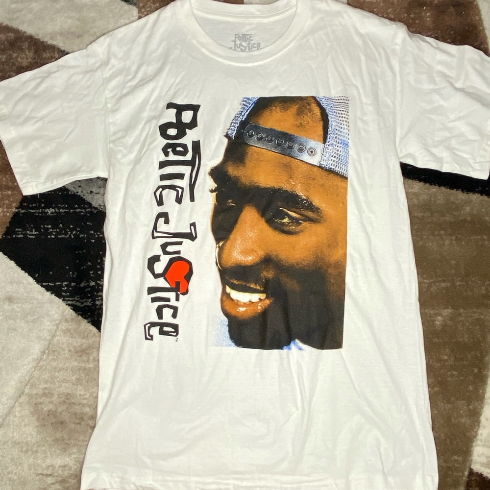 Poetic Justice Tupac Shakur White T Shirt Medium